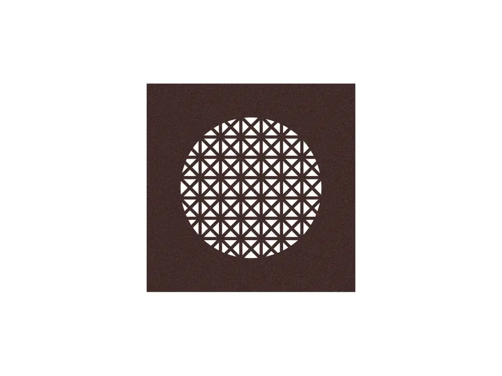 Designgitter von Fränkische mit geometrischem Muster in Bronze. Es zeigt ein kreisförmiges Gittermuster mit zahlreichen kleinen, verstreuten Elementen.